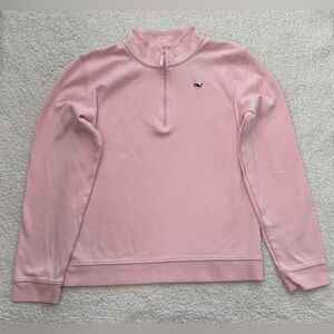 Vineyard Vines Pink Quarter-Zip Sweatshirt Pullover Girls Size L (14) Preppy